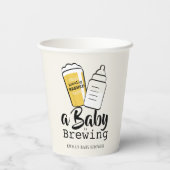 Baby is Brewing Beer Baby Bottle Beige Baby Shower 紙コップ (裏面)