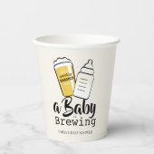 Baby is Brewing Beer Baby Bottle Beige Baby Shower 紙コップ (正面)