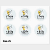 Baby is Brewing Beer Baby Bottle Blue Baby Shower ラウンドシール (シート)