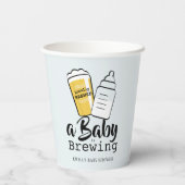 Baby is Brewing Beer Baby Bottle Blue Baby Shower 紙コップ (裏面)