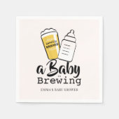 Baby is Brewing Beer Baby Bottle Pink Baby Shower スタンダードカクテルナプキン (正面)