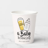 Baby is Brewing Beer Baby Bottle Pink Baby Shower 紙コップ (裏面)