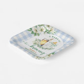 Baby Is Brewing Beer Baby Shower Boy Blue ペーパープレート (傾斜あり)