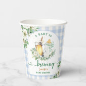 Baby Is Brewing Beer Baby Shower Boy Blue 紙コップ (裏面)