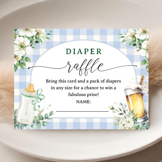 Baby Is Brewing Beer Baby Shower Boy Diaper Raffle エンクロージャーカード