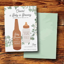 Baby is Brewing Beers & Bottles Coed Baby Shower 招待状