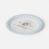 Baby Is Brewing Blue Striped ペーパープレート (アングル)