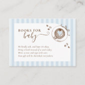 Baby Is Brewing Blue Stripes Books for Baby Card エンクロージャーカード (正面)