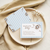 Baby Is Brewing Blue Stripes Books for Baby Card エンクロージャーカード