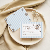 Baby Is Brewing Blue Stripes Diaper Raffle Card エンクロージャーカード