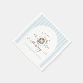 Baby Is Brewing Blue Stripes Hand Drawn Napkins スタンダードカクテルナプキン (角)