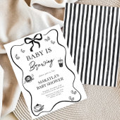 Baby is Brewing bow Coffee Espresso Baby Shower 招待状