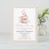 Baby Is Brewing Coffee Baby Shower  招待状 (スタンド正面)