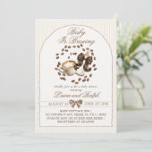 Baby Is  Brewing Coffee Baby Shower  招待状 (スタンド正面)
