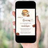 Baby is Brewing coffee Baby Shower 招待状