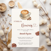 Baby is Brewing coffee Baby Shower 招待状