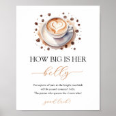 Baby is Brewing Coffee Baby Shower Belly Sign ポスター (正面)