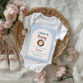 Baby is Brewing Coffee Baby Shower Blue Gingham  招待状