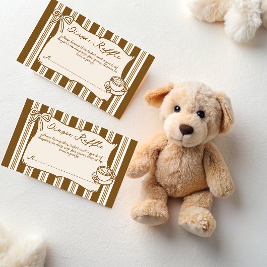 Baby is brewing coffee baby shower diaper raffle エンクロージャーカード