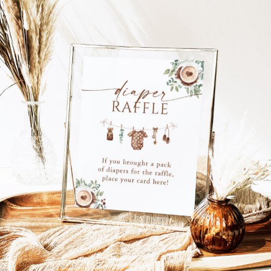 Baby Is Brewing Coffee Baby Shower Diaper Raffle  ポスター