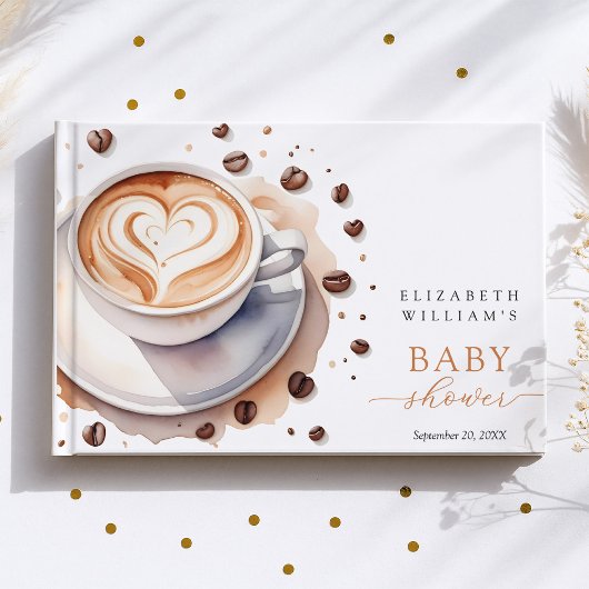 Baby is Brewing Coffee Baby Shower Guest Book ゲストブック