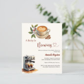 Baby is Brewing coffee Baby Shower invitation (スタンド正面)