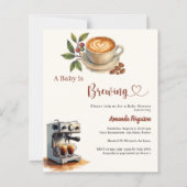 Baby is Brewing coffee Baby Shower invitation (正面)