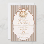 Baby is Brewing Coffee Baby Shower Invitation 招待状 (正面)