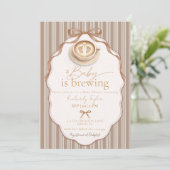 Baby is Brewing Coffee Baby Shower Invitation 招待状 (スタンド正面)