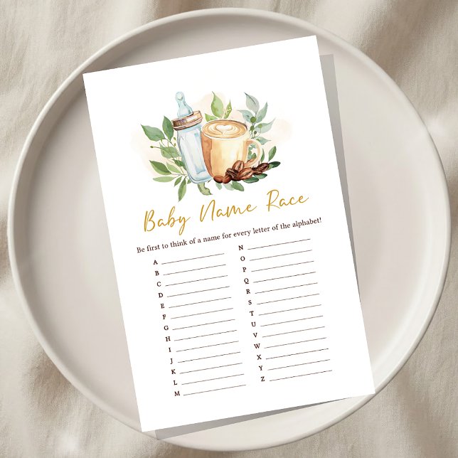 Baby is Brewing Coffee Baby Shower Name Race Game (クリエイターアップロード済み)