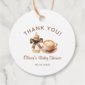 Baby Is Brewing Coffee Baby Shower Thank You フェイバータグ (正面)