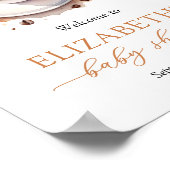 Baby is Brewing Coffee Baby Shower Welcome Sign ポスター (角)