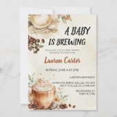 Baby is Brewing! Coffee Bean Baby Shower 招待状 (正面)