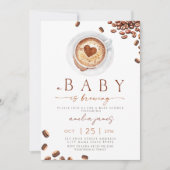Baby Is Brewing Coffee Bean Baby Shower 招待状 (正面)