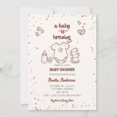 Baby Is Brewing Coffee Bean Baby Shower 招待状 (正面)