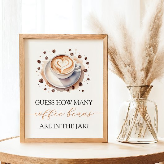 Baby is Brewing Coffee Bean Guessing Game Sign ポスター