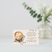 Baby is Brewing Coffee Bean Theme Baby Shower エンクロージャーカード (スタンド正面)