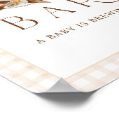 Baby is Brewing Coffee Bean Theme Baby Shower Bar ポスター (角)