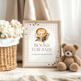 Baby is Brewing Coffee Bean Theme Baby Shower Book ポスター