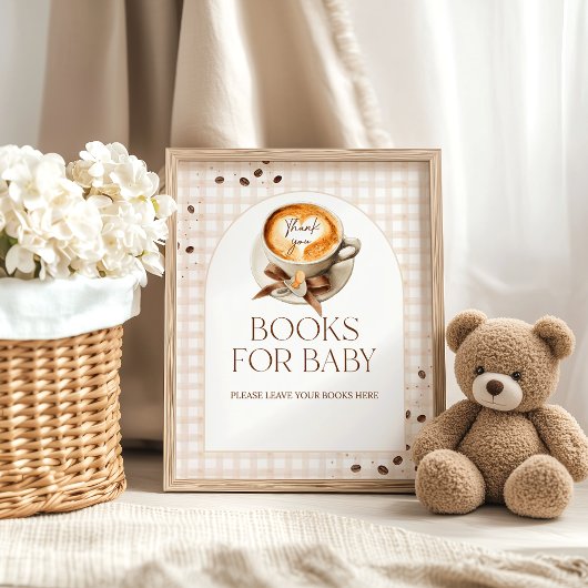 Baby is Brewing Coffee Bean Theme Baby Shower Book ポスター