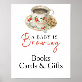 Baby is brewing coffee Cards and gifts baby shower ポスター