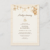 Baby is Brewing Coffee Clothesline Couples Shower 招待状 (正面)