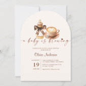 Baby Is Brewing Coffee Gender Neutral Baby Shower 招待状 (正面)
