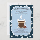 Baby is Brewing Coffee Gender Neutral Baby Shower 招待状 (正面)