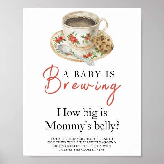 Baby is brewing coffee How big is mommy's belly ポスター (正面)