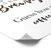 Baby is brewing coffee How many coffee beans ポスター (角)