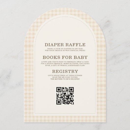 Baby is Brewing Coffee QR Code Baby Shower 招待状 (裏面)