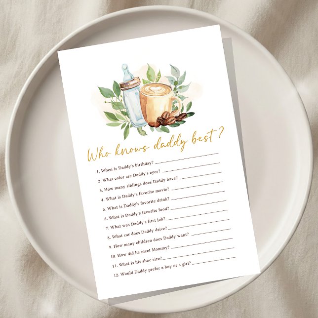 Baby is Brewing Coffee Shower Who knows Daddy Game (クリエイターアップロード済み)