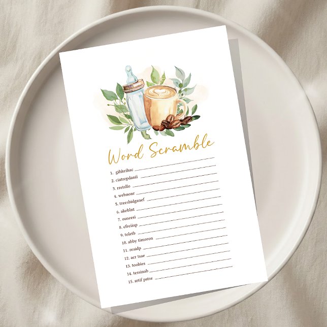 Baby is Brewing Coffee Shower Word Scramble Game (クリエイターアップロード済み)