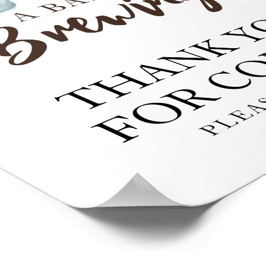 Baby is brewing coffee Thank you for coming ポスター (角)